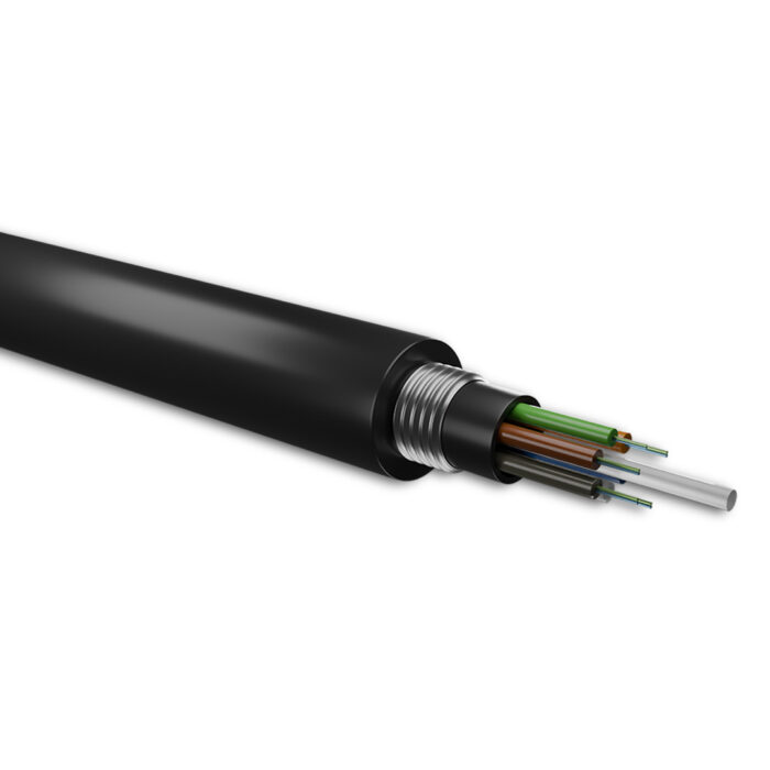 MM  OM3 Fiber Cable 48F Multitube Armored HDPE Double Sheath - Image 1
