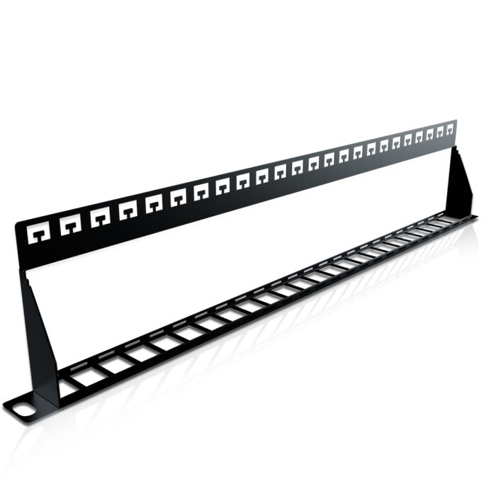 Slim Patch Panel, 0.5U, UTP Keystone, Unloaded, 24 Port - Image 2