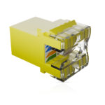 Cat6 UTP Keystone Jack Shuttered YELLOW - Image 2