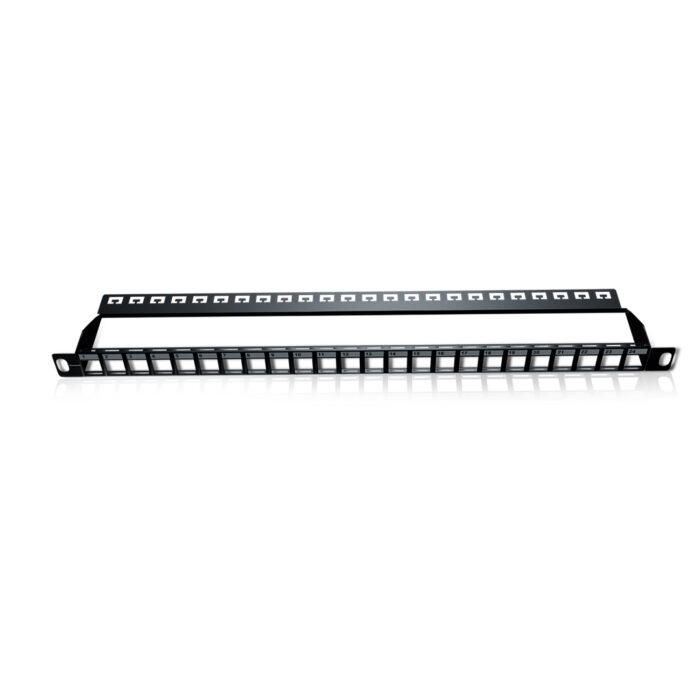 Slim Patch Panel, 0.5U, UTP Keystone, Unloaded, 24 Port - Image 3