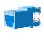 Cat6 UTP Keystone Jack Shuttered BLUE - Image 3