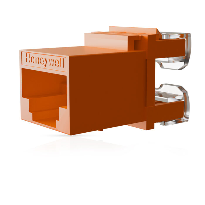 Cat6 UTP Keystone Jack Shuttered ORANGE - Image 3