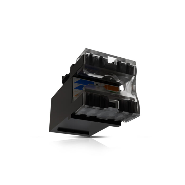 Cat6A UTP Keystone Jack Shuttered BLACK - Image 3