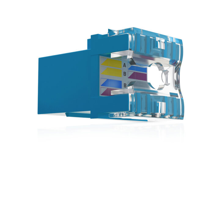 Cat6 UTP Keystone Jack Shuttered BLUE - Image 4