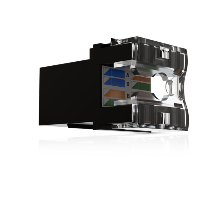 Cat6 UTP Keystone Jack Shuttered BLACK - Image 4