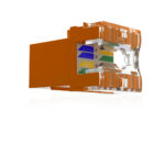 Cat6 UTP Keystone Jack Shuttered ORANGE - Image 4