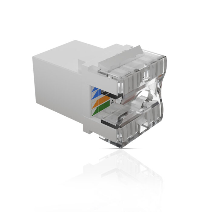 Cat6 UTP Keystone Jack Shuttered WHITE - Image 4