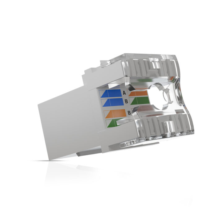 Cat6 UTP Keystone Jack Shuttered WHITE - Image 2
