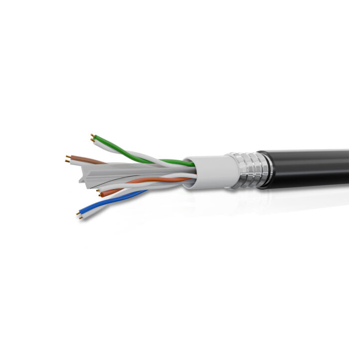 CAT 6A ARMORED 4 Pair Solid Cable 23AWG FR-PVC 305 Mtrs - Image 1