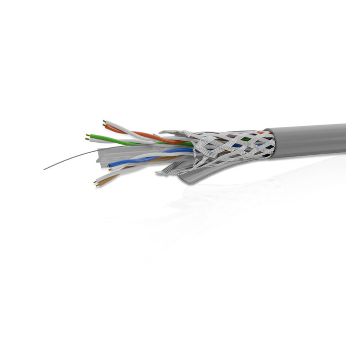 Cat 6 SFTP 4P Solid Cable True 23 AWG FRPVC CM Grey 305 Mtrs - Image 1