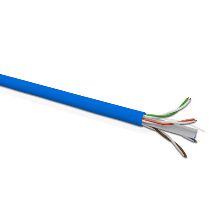Cat 6A UTP 4 Pair Solid Cable True 23 AWG LSZH Blue 305 Mtrs - Image 1