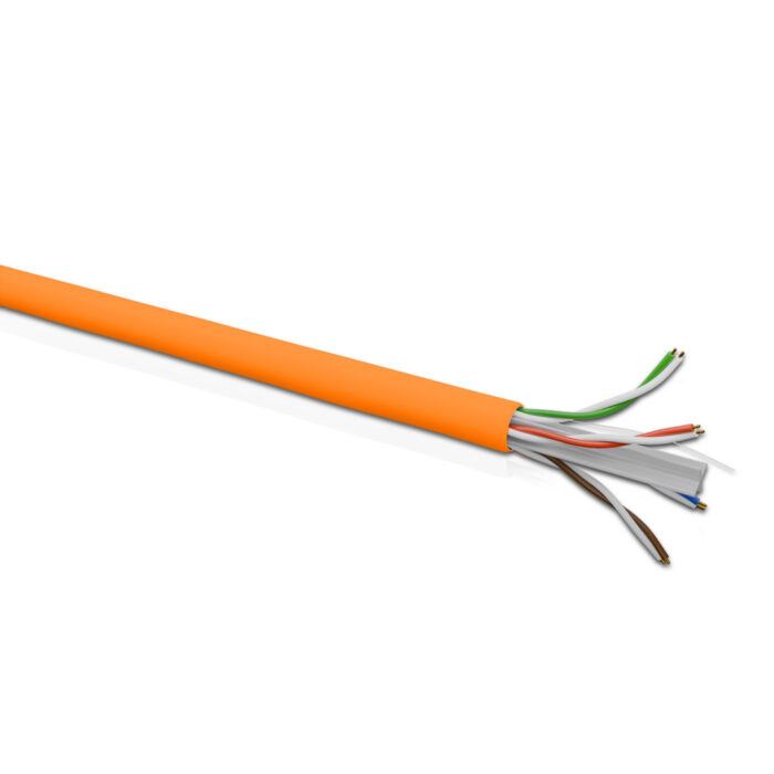 Cat 6 UTP 4P Solid Cable 24AWG FRPVC CM Orange 305 Mtrs - Image 1
