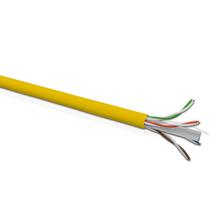 Cat 6 UTP 4P Solid Cable 24AWG FRPVC CM Yellow 305 Mtrs - Image 1