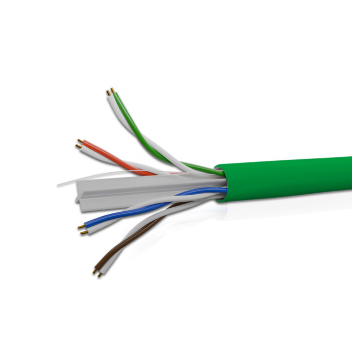 Cat 6 UTP 4P Solid Cable 23AWG LSZH CM Green 305 Mtrs - Image 2