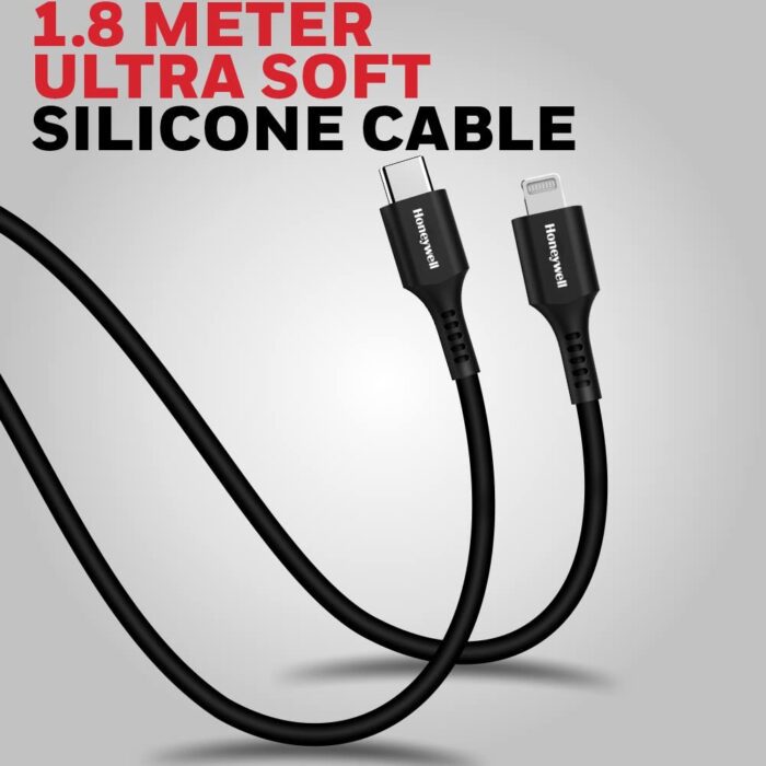Type C to Lightning cable 1.8Mtr - Black - Image 3
