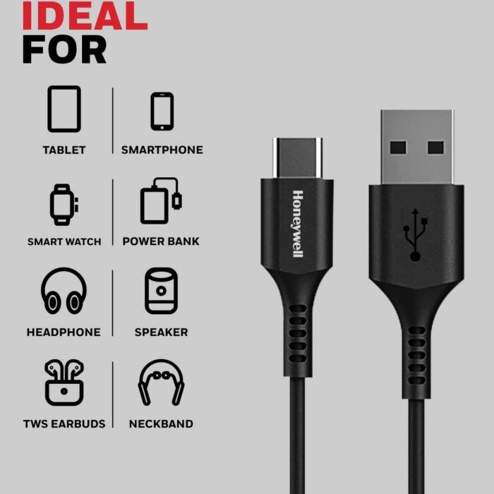 USB 2.0 to Type C cable 1.8Mtr - Black - Image 8