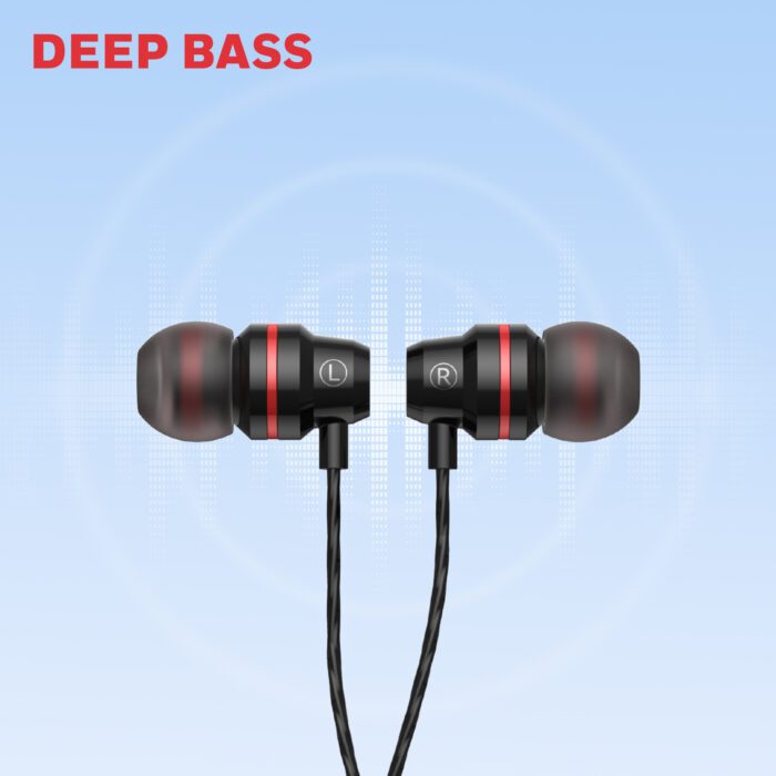 Suono P60 Wired Earphone- Black - Image 3