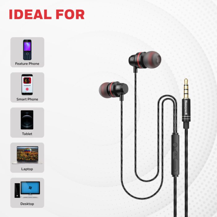 Moxie V50 Wired Earphone- Black - Image 5