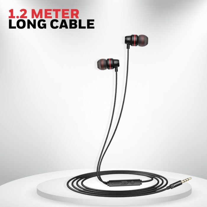 Moxie V50 Wired Earphone- Black - Image 6