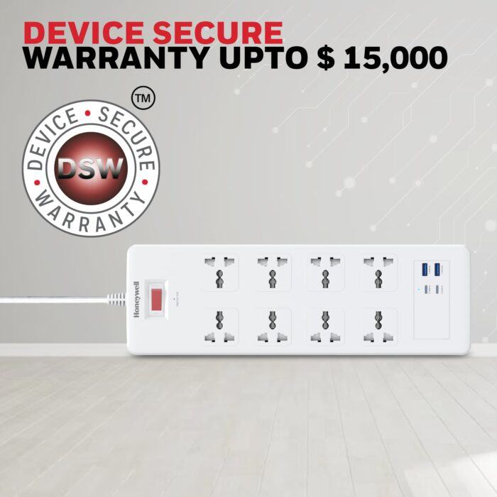 Honeywell 8 Outlet Surge Protector with 2 Type C with PD & 2 USB - Image 7